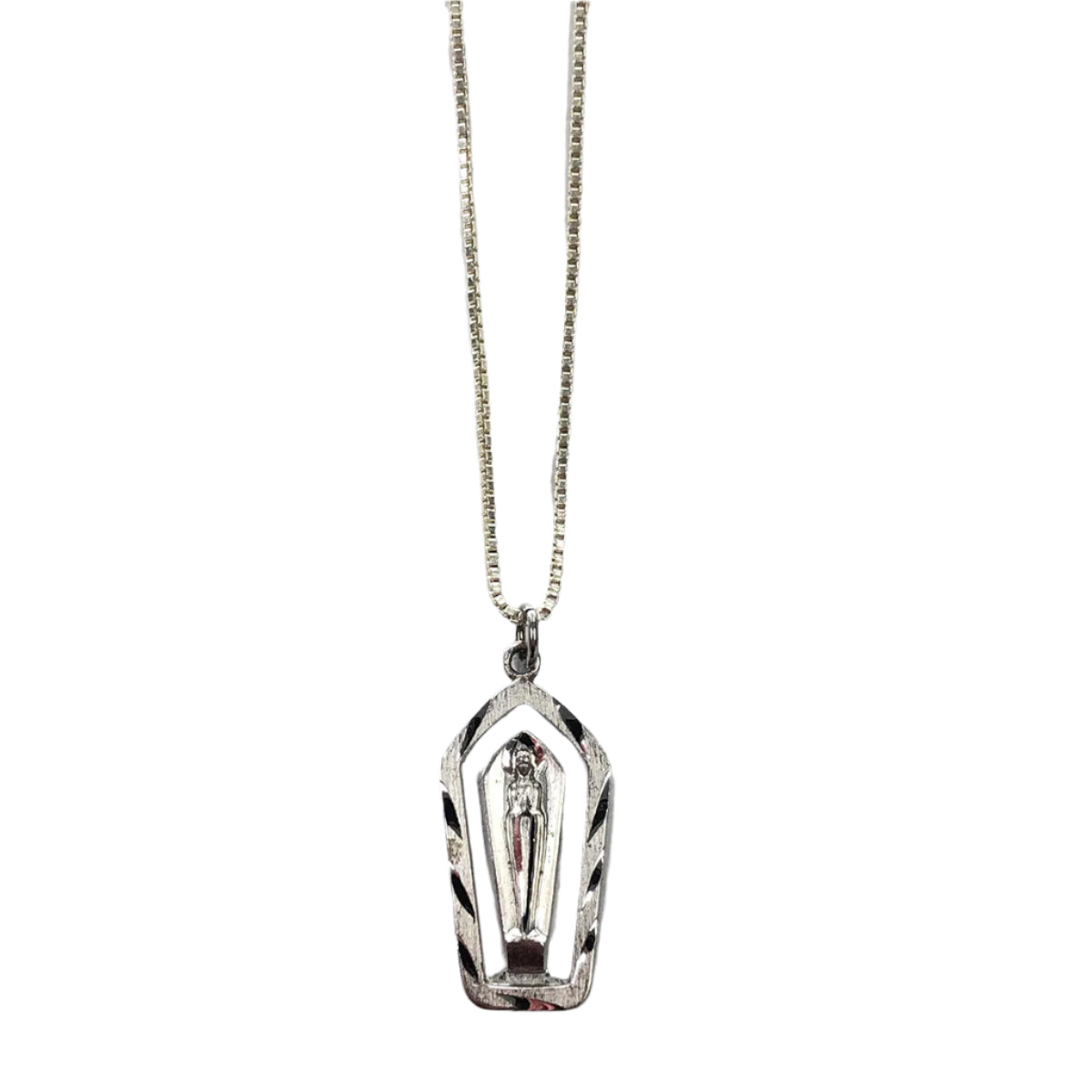 Silver Mother Mary Necklace