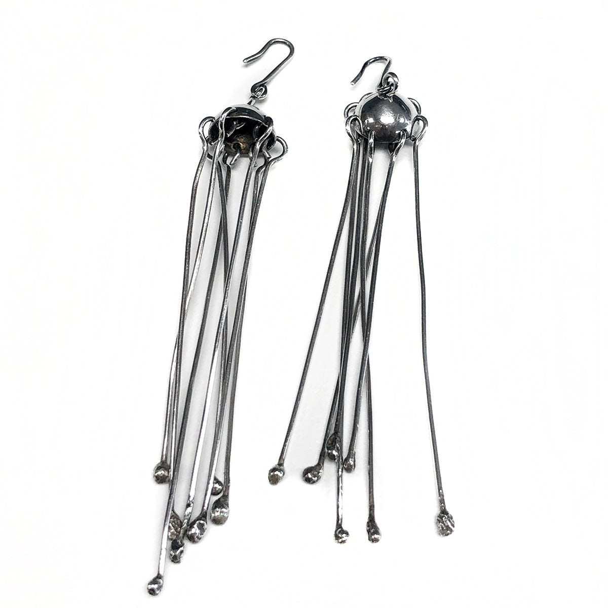 Handmade Silver Fringe Earrings
