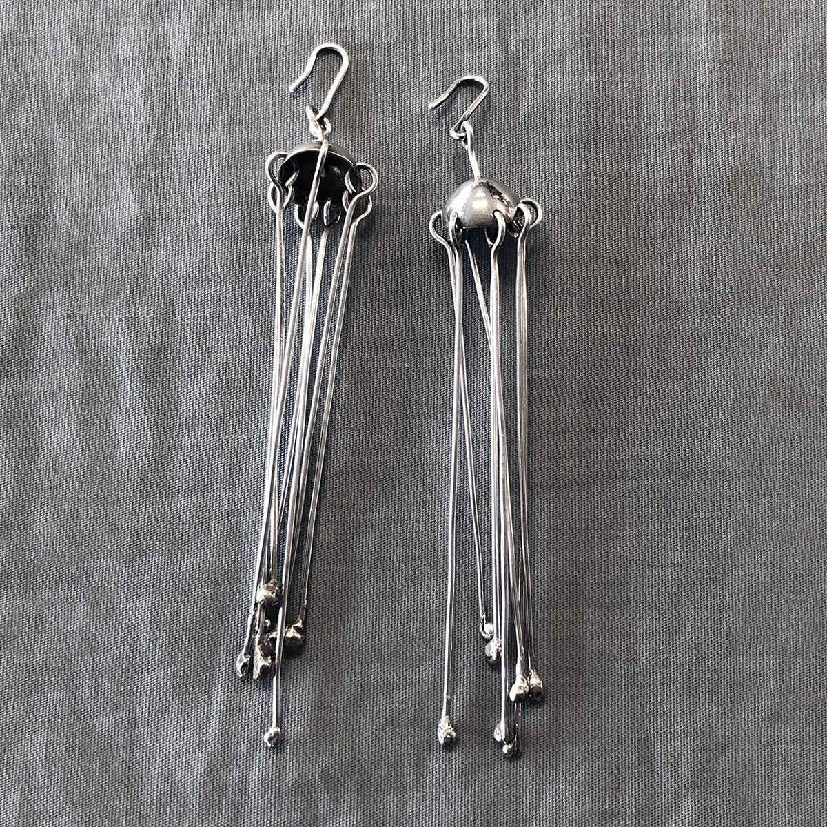 Handmade Silver Fringe Earrings