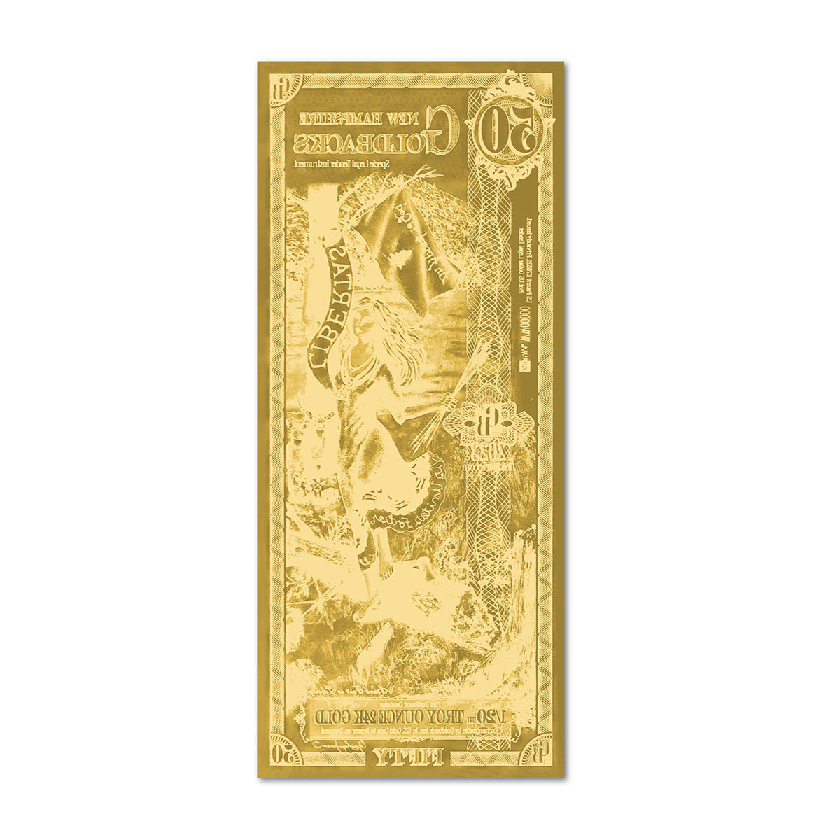 50 New Hampshire Goldback Gold Note