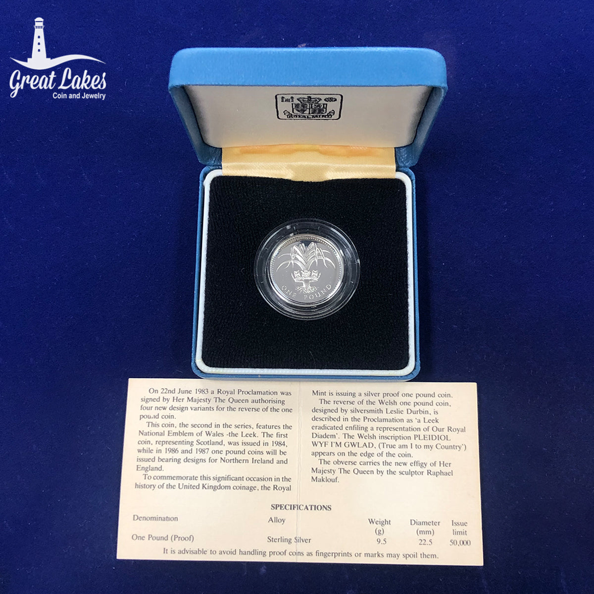 United Kingdom Proof One Pound Coin (With Box & CoA)