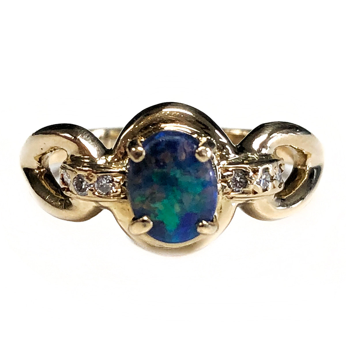 18 k Gold Opal & Diamond Ring
