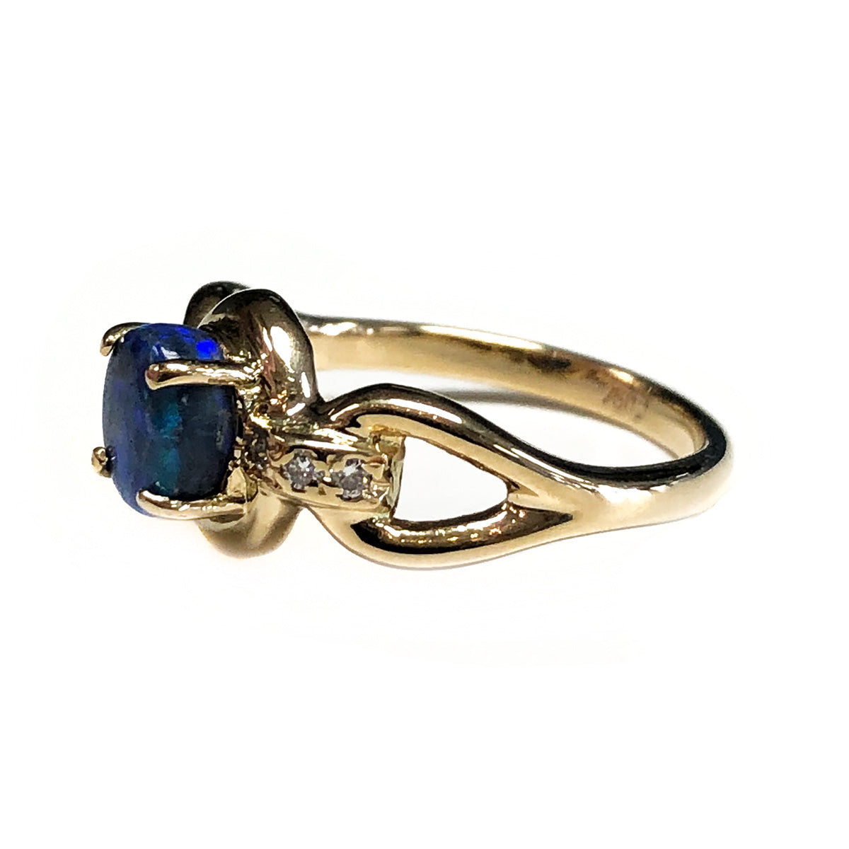 18 k Gold Opal & Diamond Ring