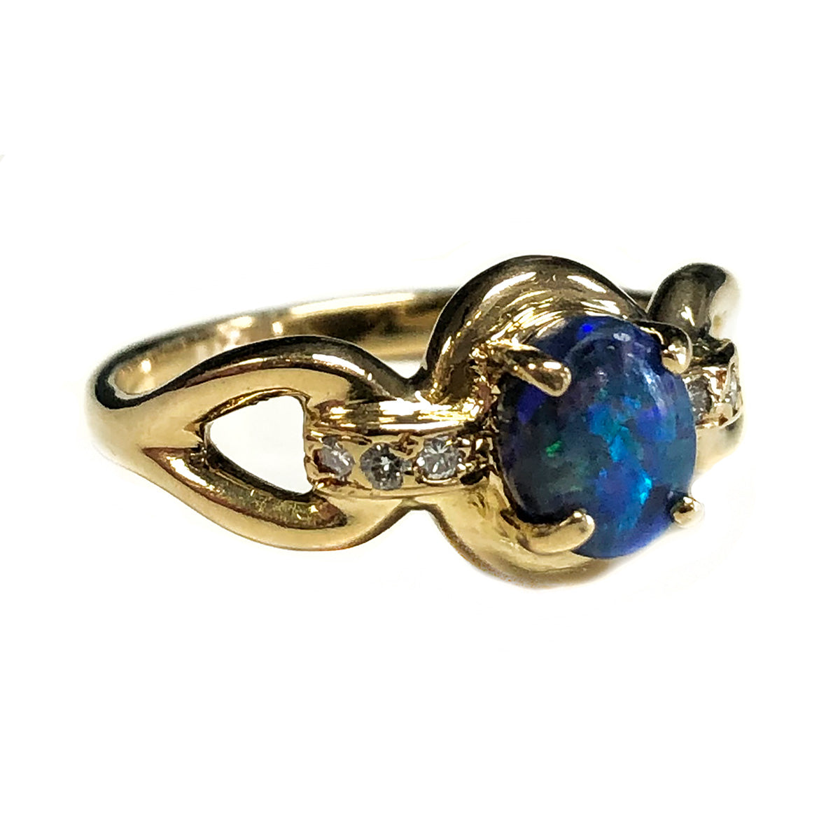 18 k Gold Opal & Diamond Ring