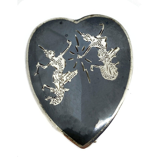 Siam Vintage Silver & Enamel Pin