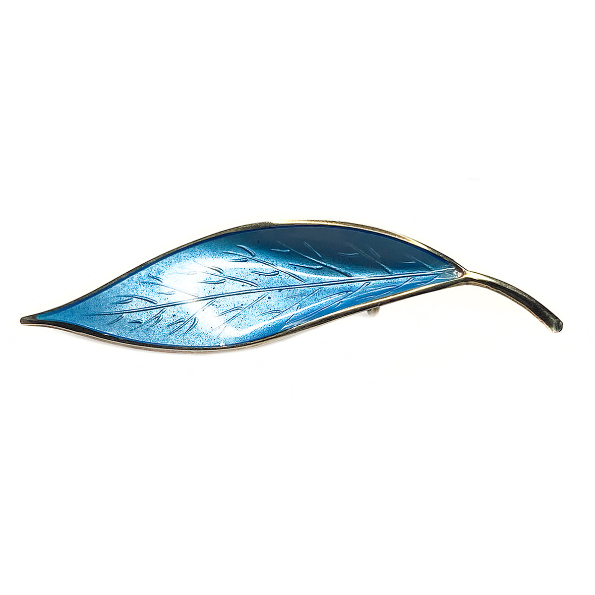 David Andersen Silver Blue Leaf Brooch