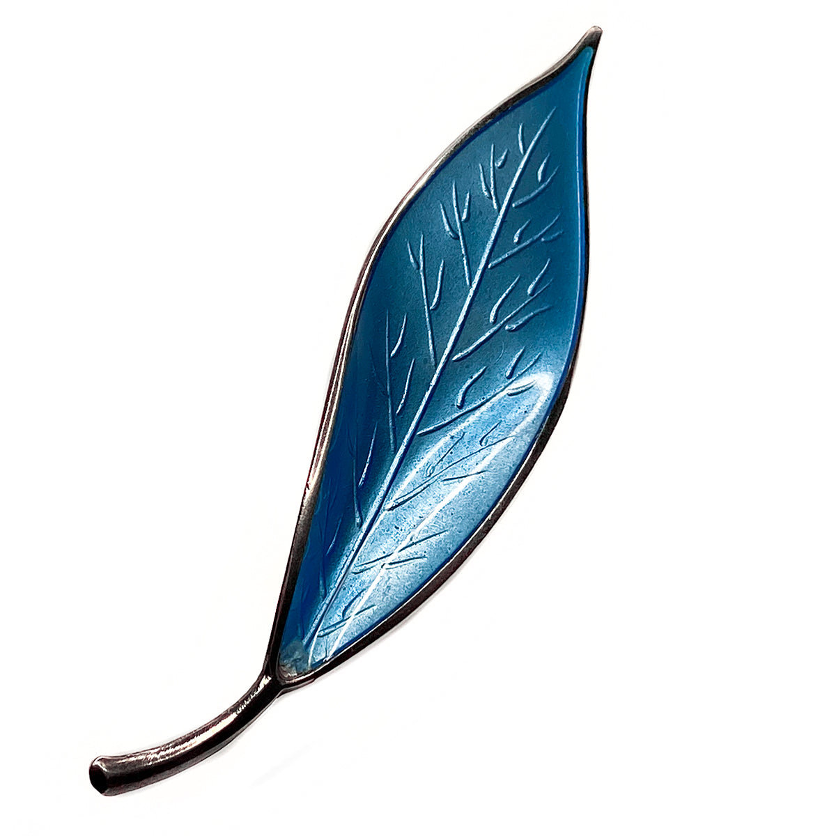 David Andersen Silver Blue Leaf Brooch