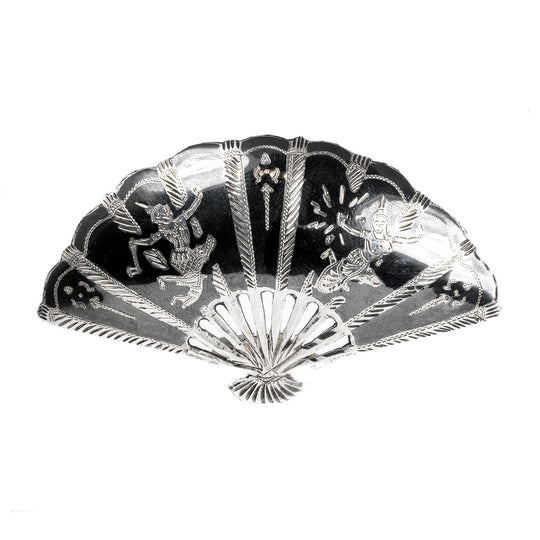 Siamese Silver Fan Brooch
