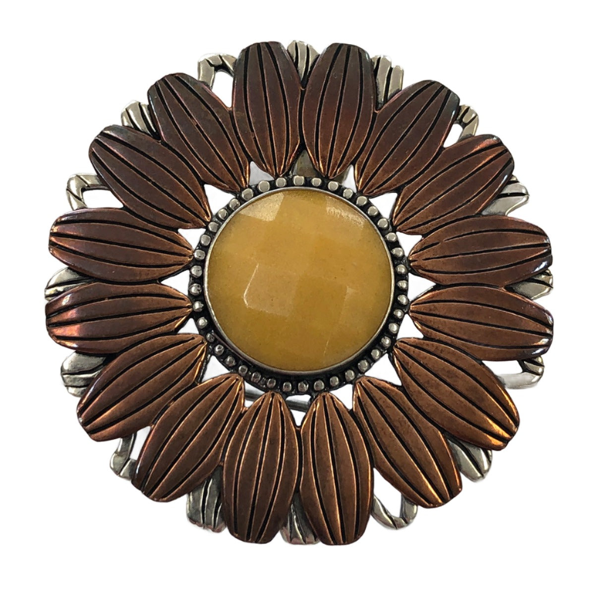 Carolyn Pollack Silver & Copper Sunflower Pin / Pendant