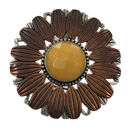 Carolyn Pollack Silver & Copper Sunflower Pin / Pendant
