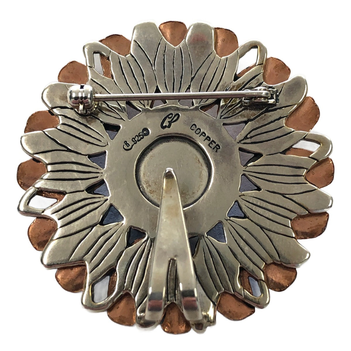 Carolyn Pollack Silver & Copper Sunflower Pin / Pendant