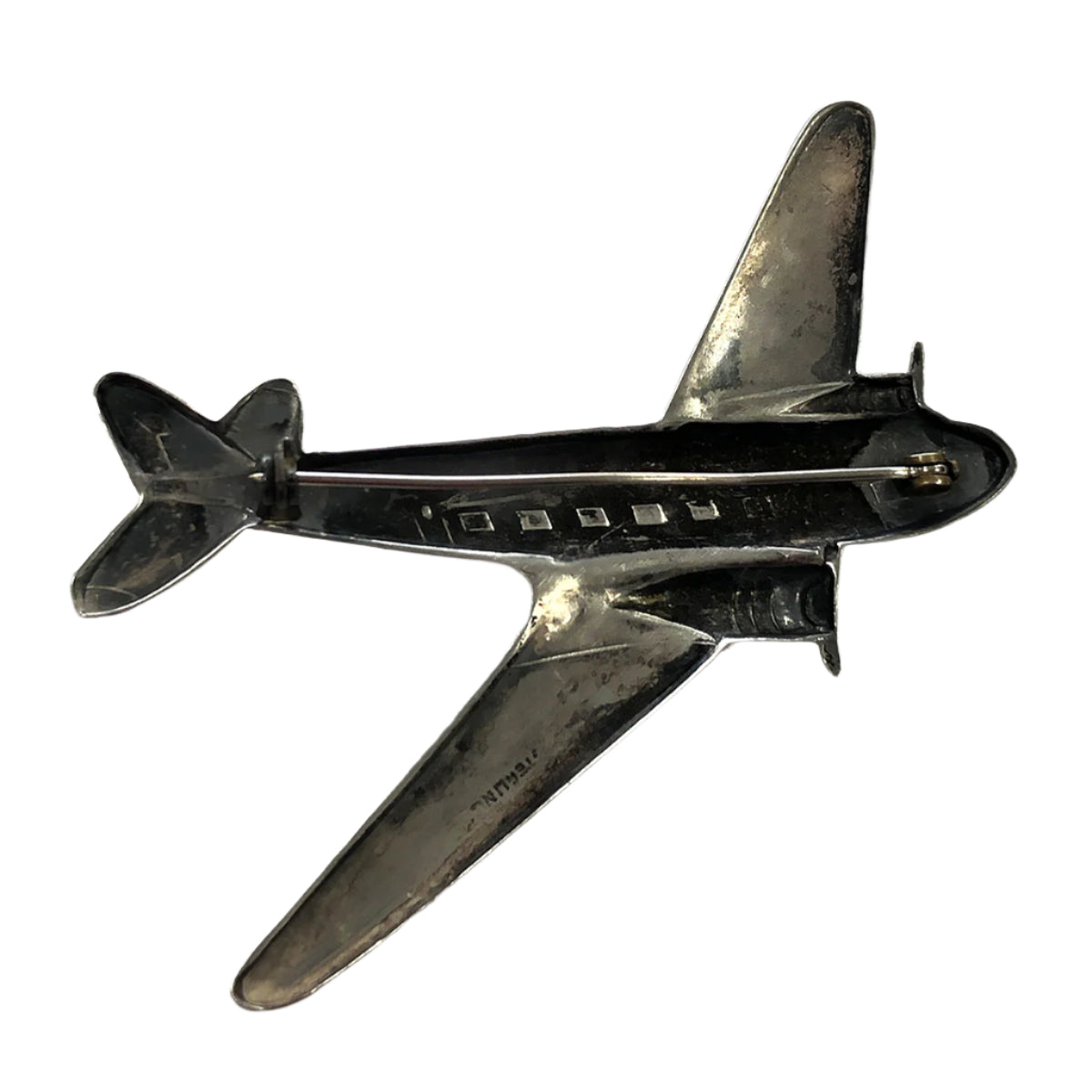 Silver Airplane Pin