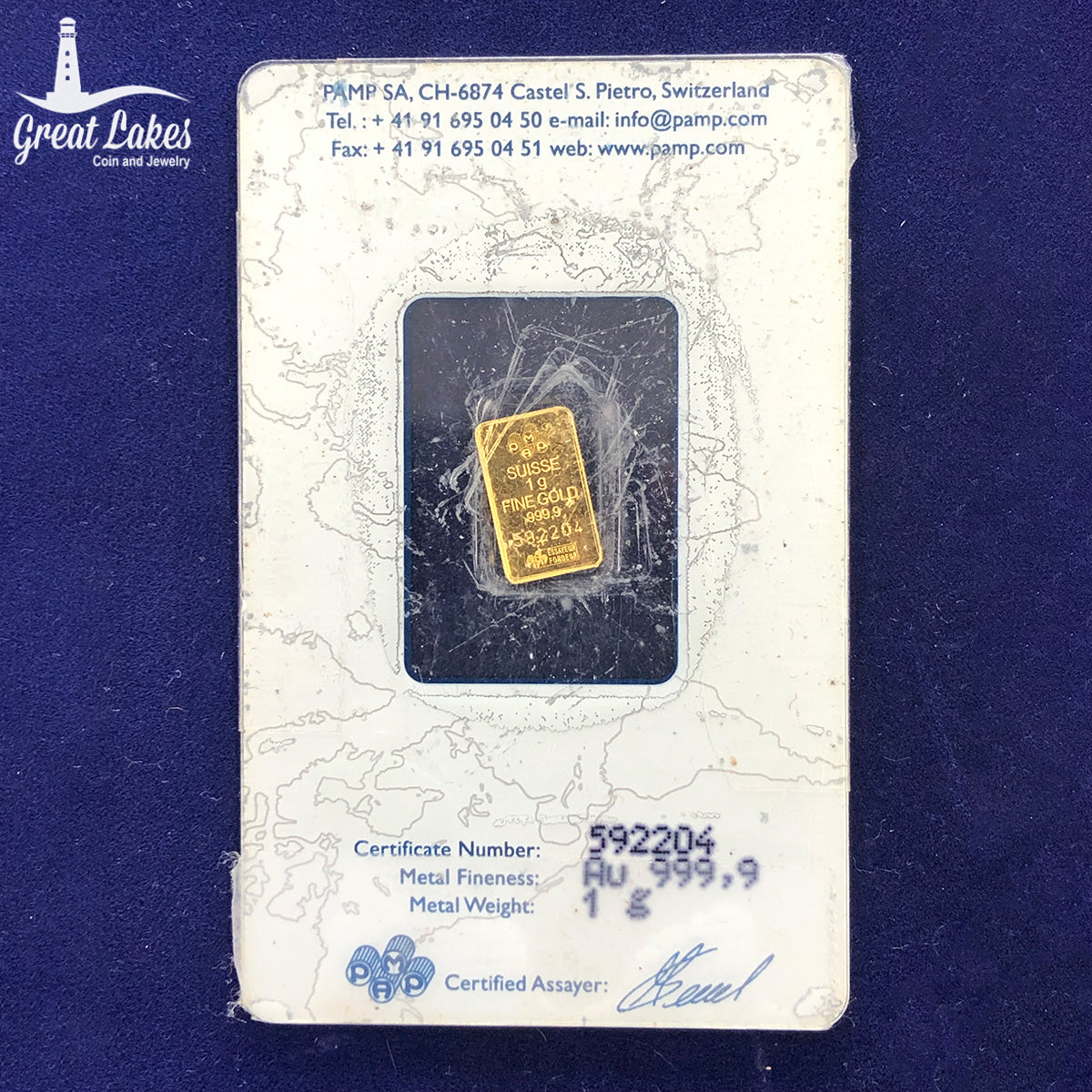 Pamp Suisse 1 g Gold Bar (Low Premium)