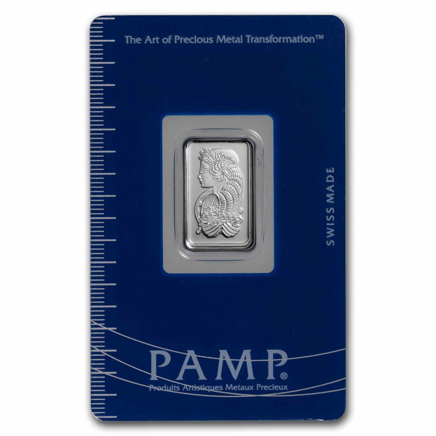 Pamp Suisse 5 g Lady Fortuna Platinum Bar (In Assay)