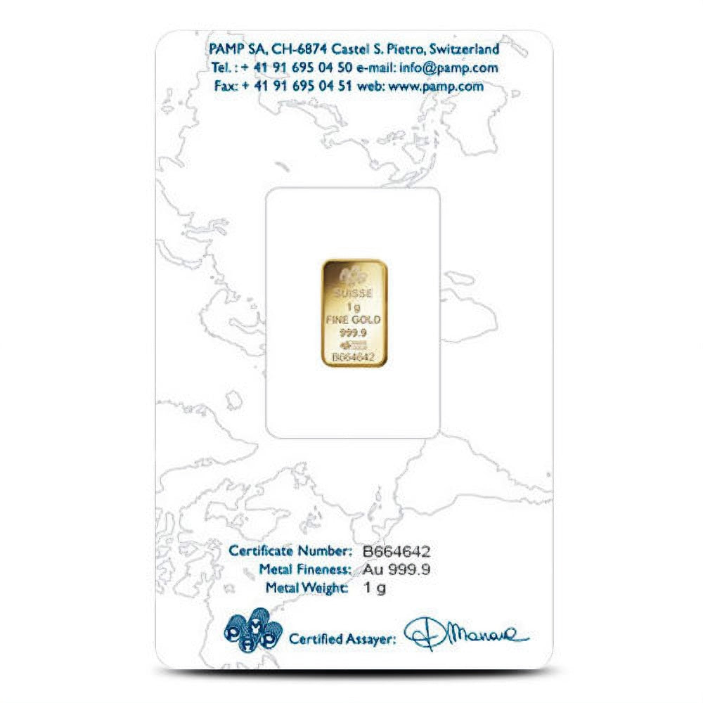 Pamp Suisse Lady Fortuna 1 g Gold Bar (In Assay)
