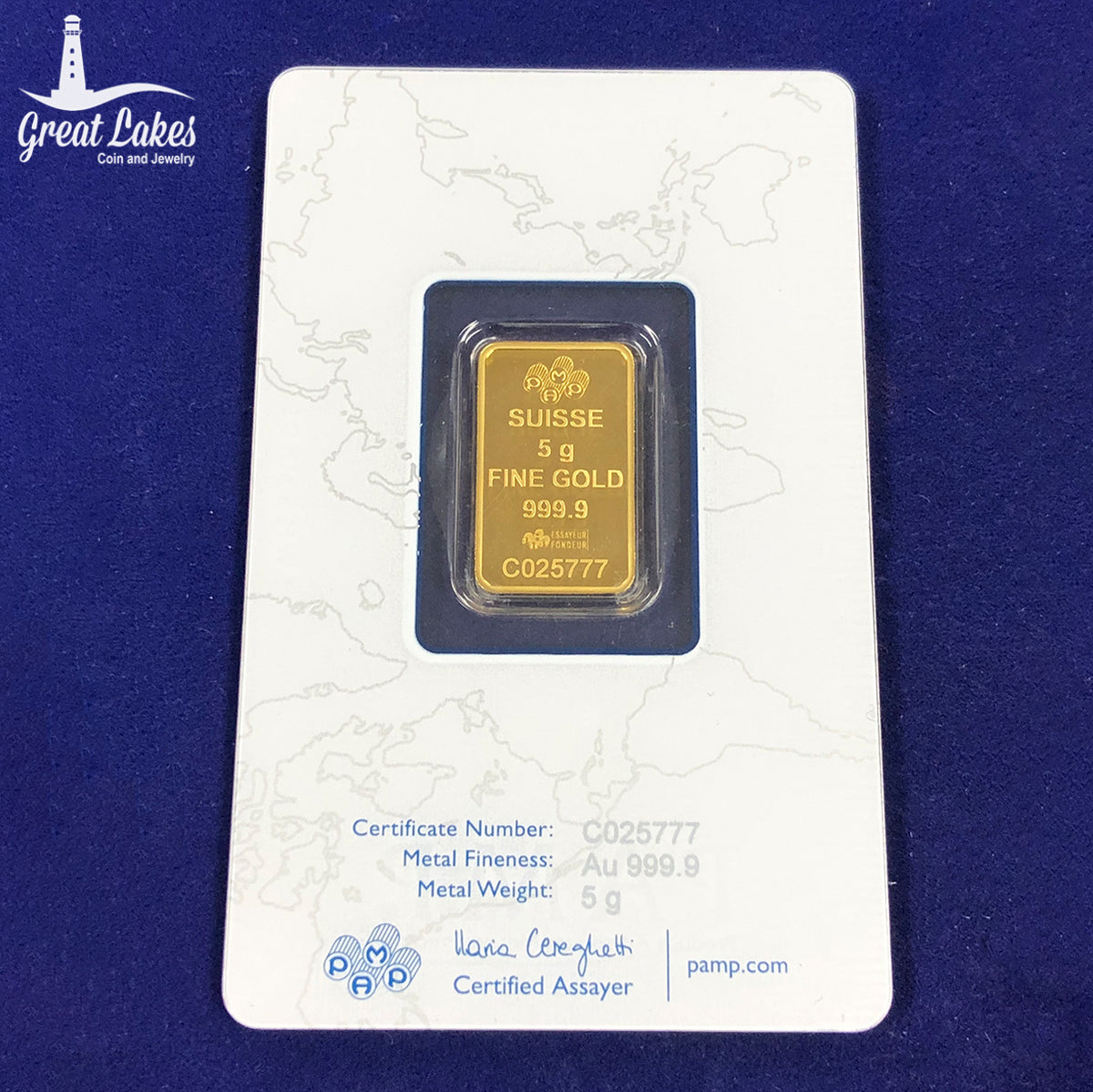 Pamp Rosa 5 g Gold Bar (Sealed in Assay) (Secondary)