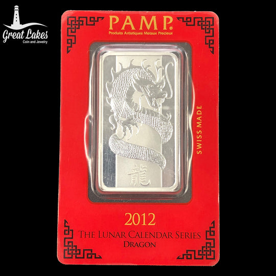 Pamp Suisse 2012 Year of the Dragon 1 oz Silver Bar