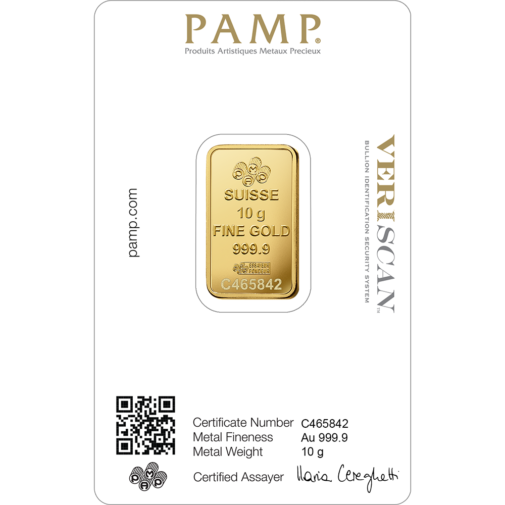 Pamp Suisse 10 g Gold Bar (In Assay)