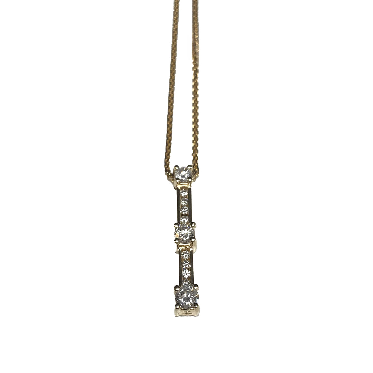 14 k Gold Past Present &amp; Future Diamond Necklace