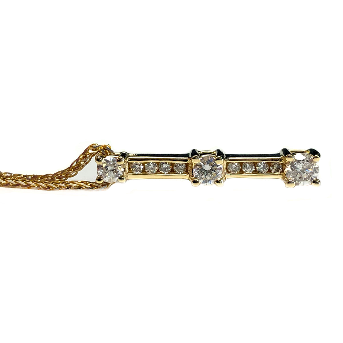 14 k Gold Past Present &amp; Future Diamond Necklace