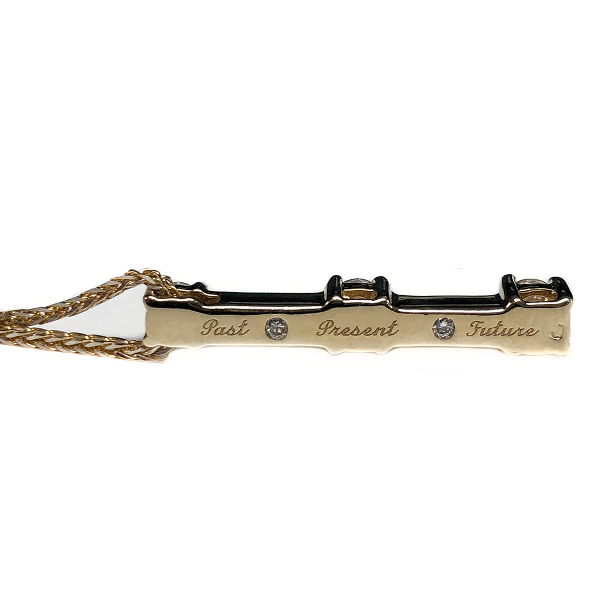 14 k Gold Past Present &amp; Future Diamond Necklace