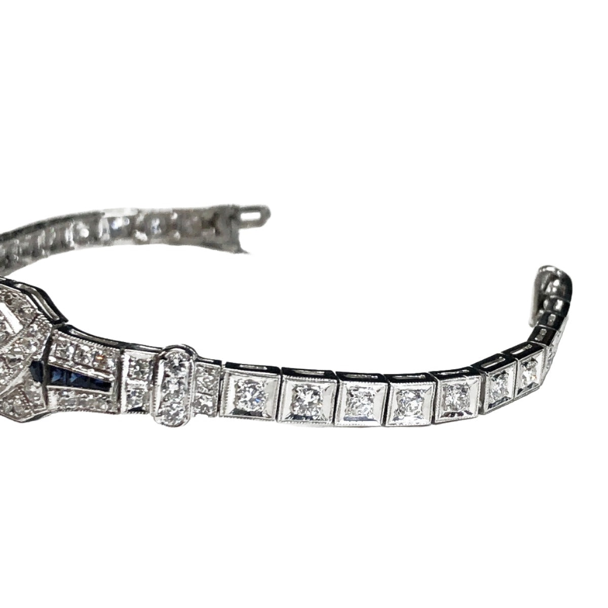 Art Deco Platinum Diamond & Sapphire Bracelet