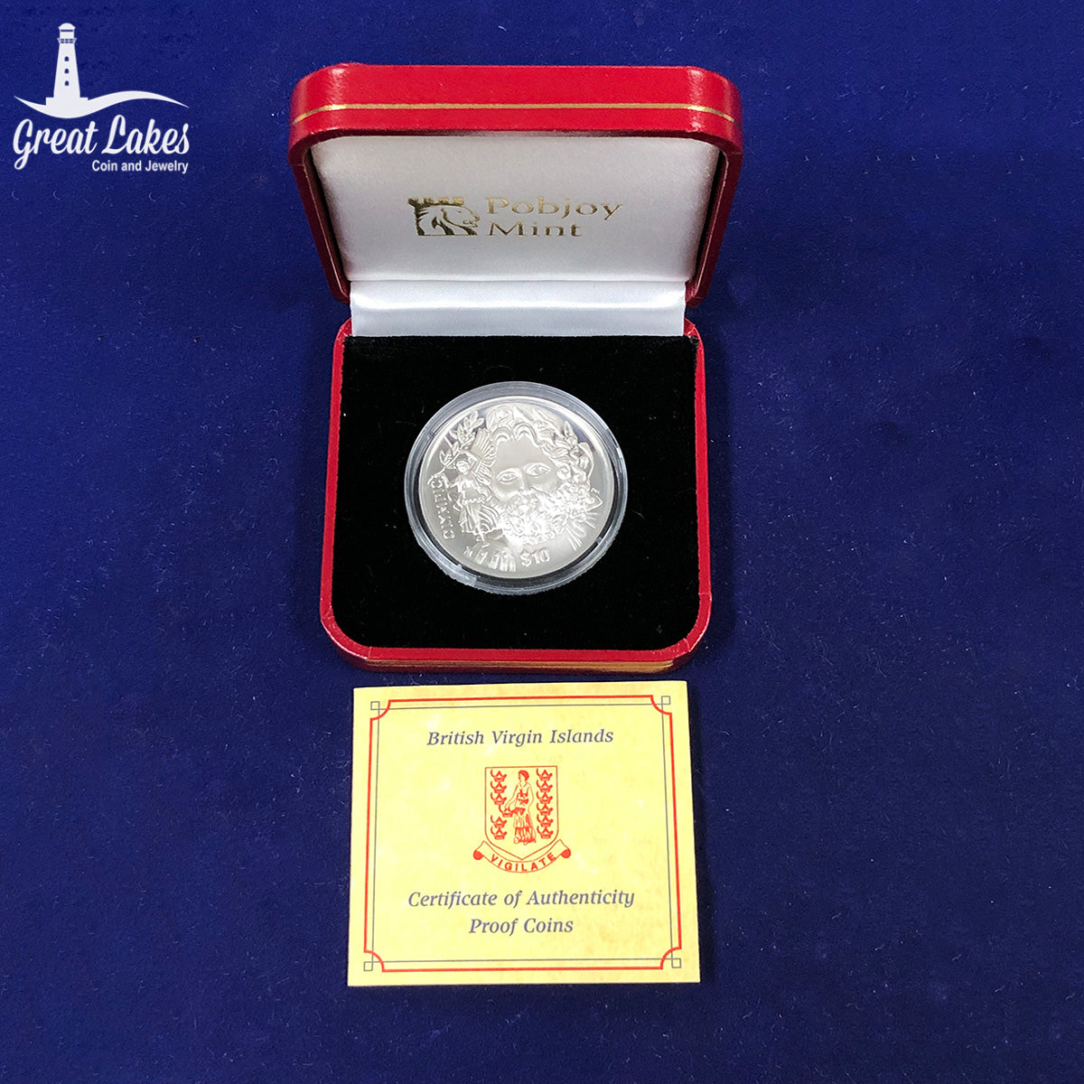 2013 Pobjoy Mint Virgin Islands $10 Zeus Proof