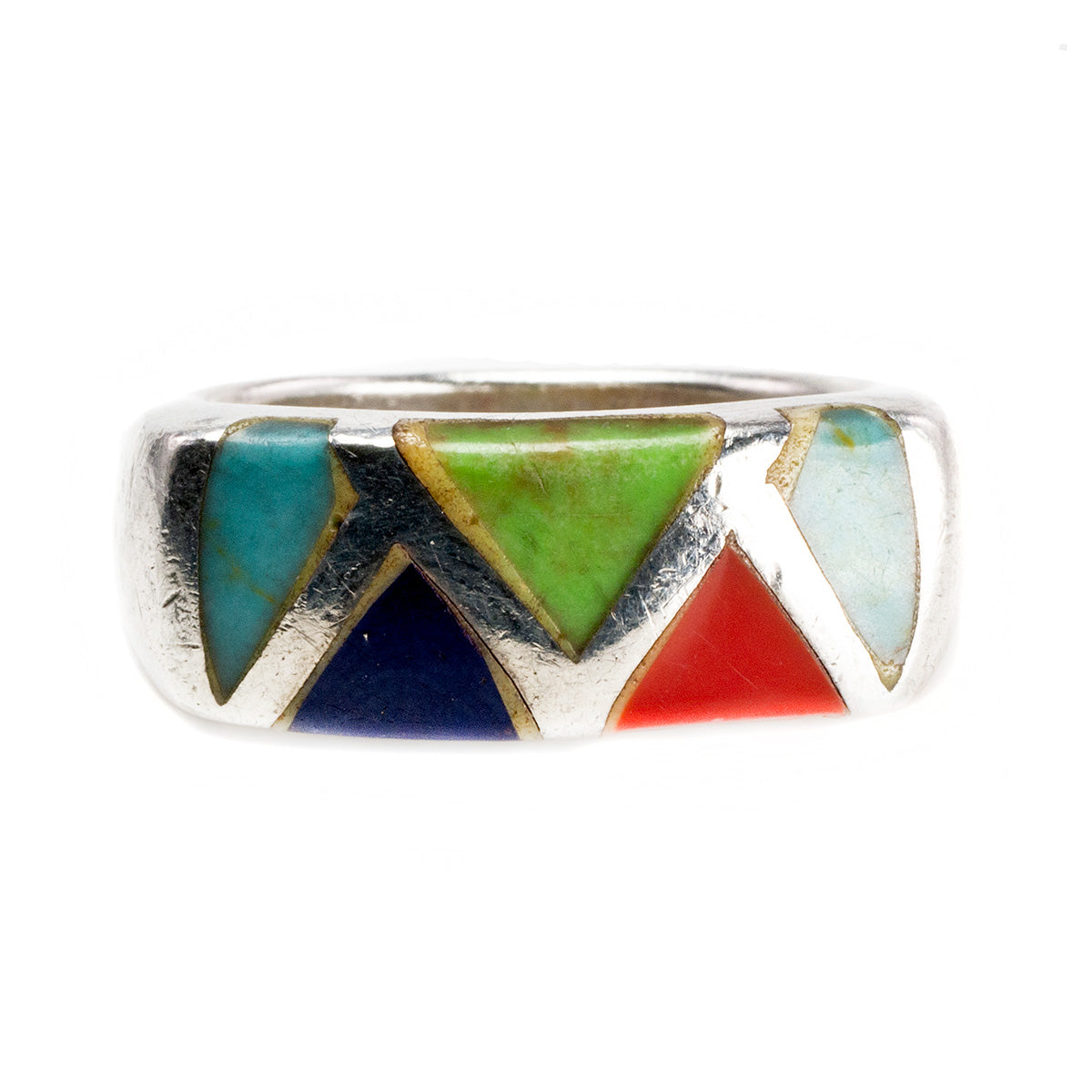 Southwestern Silver &amp; Gemstone Band