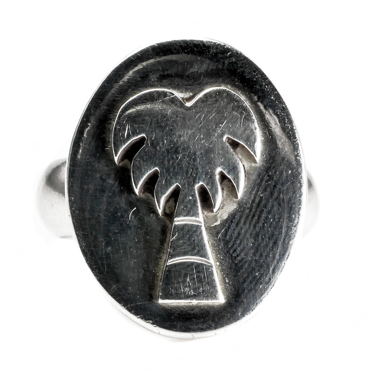 Silver Palm Tree Ring