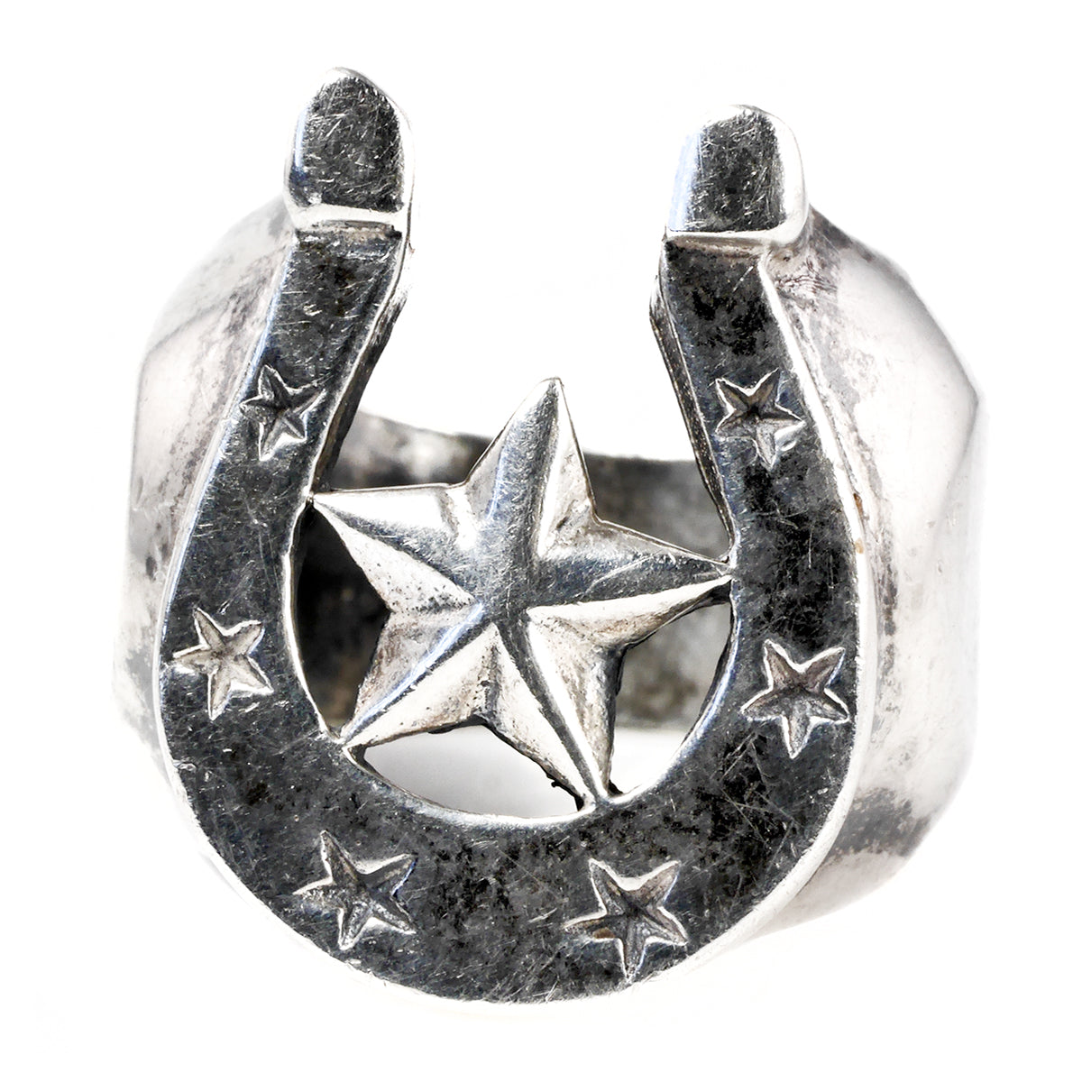 Silver Texas Lone Star Horse Shoe Ring