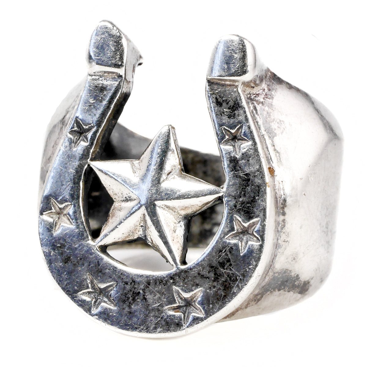 Silver Texas Lone Star Horse Shoe Ring