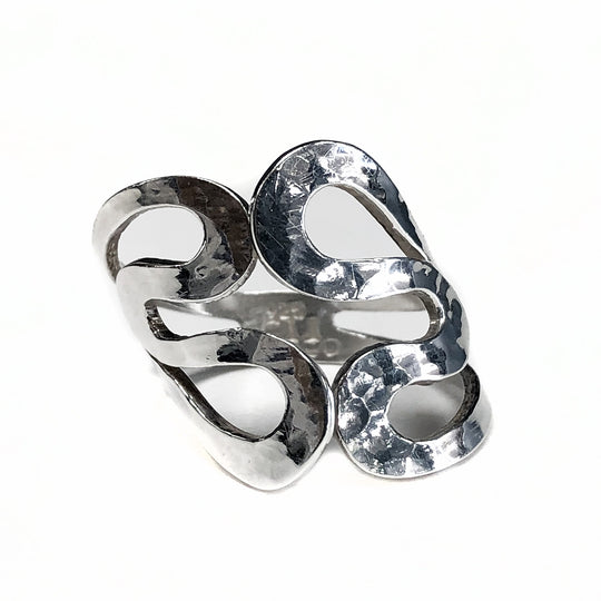 Hammered Silver Statement Ring