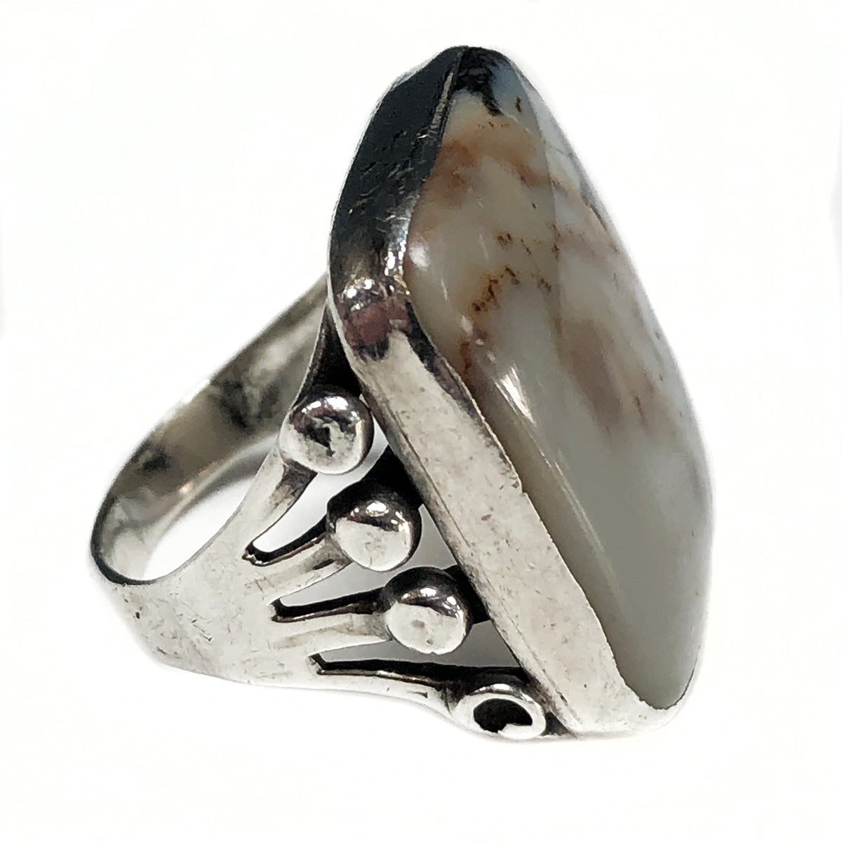 Silver &amp; Agate Ring