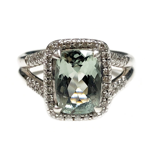 John Hardy Classic Chain Magic Cut Silver Prasiolite & Diamond Ring