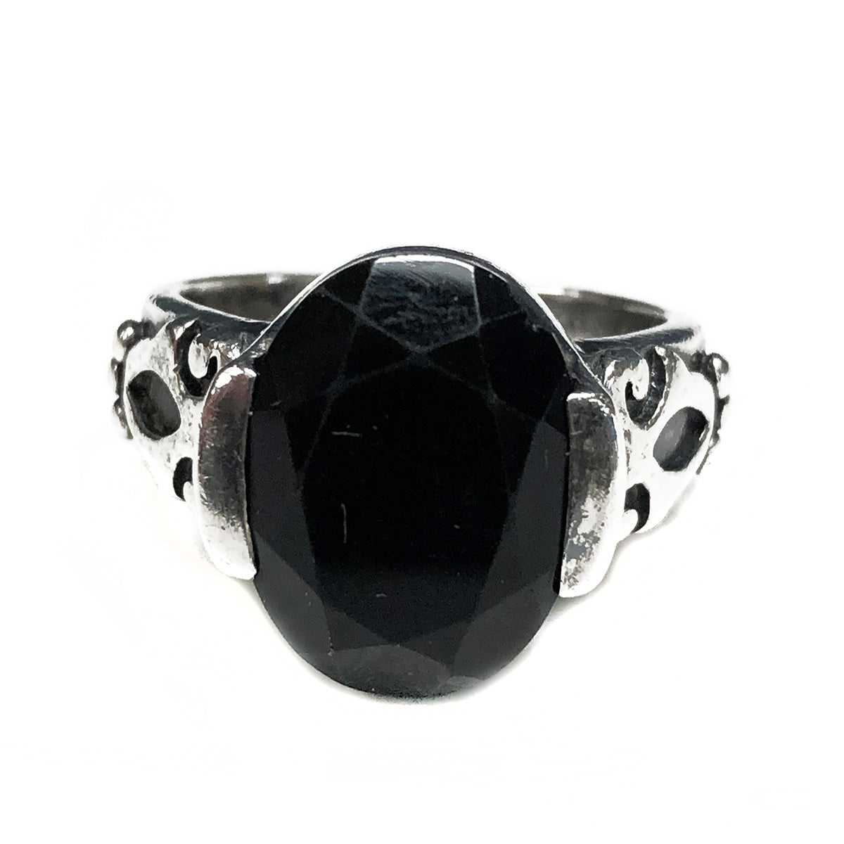 Silver &amp; Black Onyx Ring