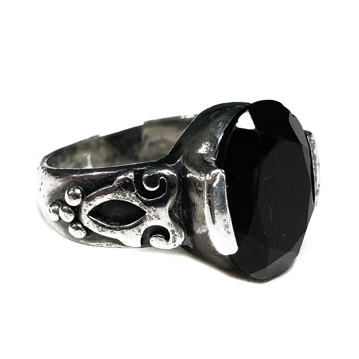 Silver &amp; Black Onyx Ring