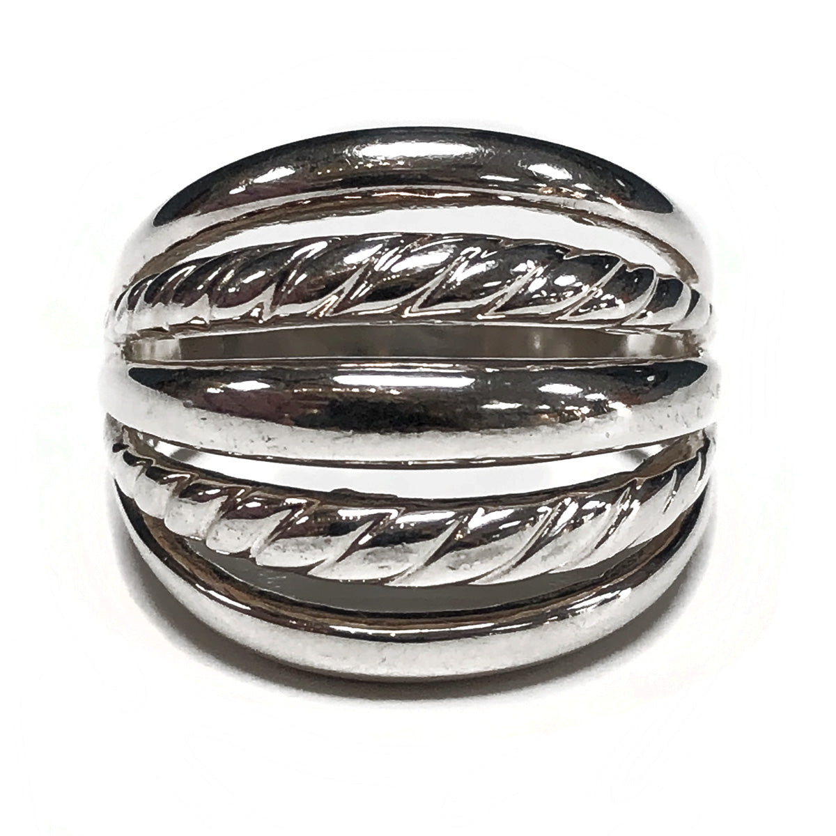 Silver Rope Pattern Ring