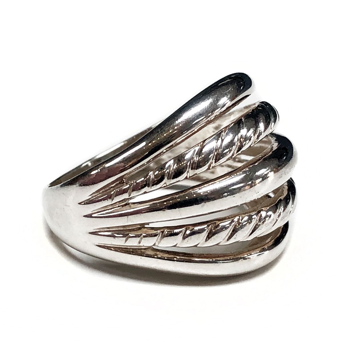 Silver Rope Pattern Ring