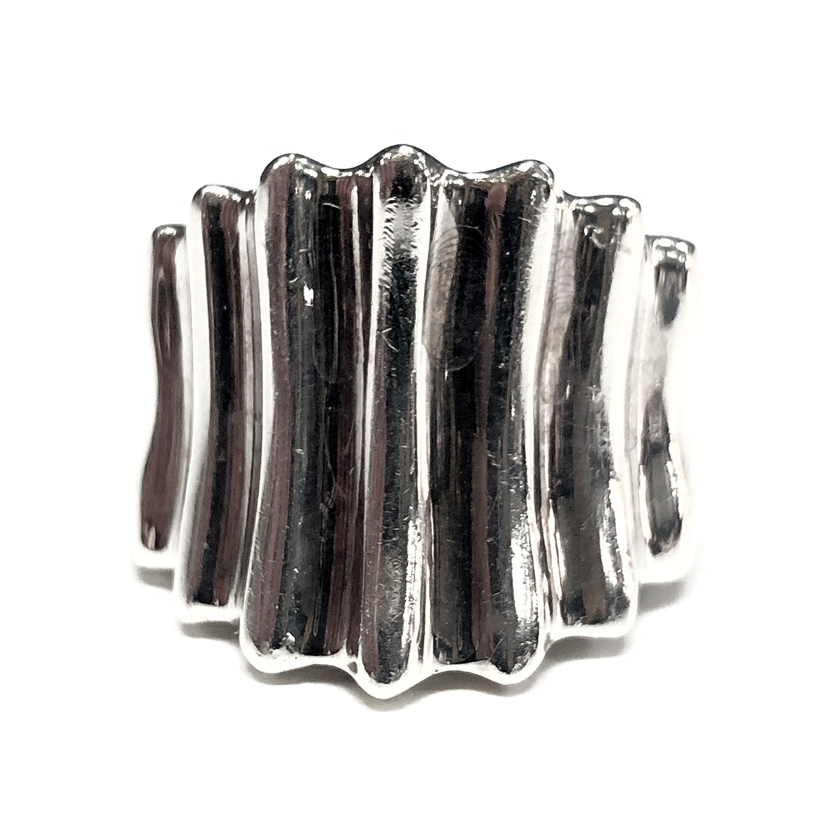 Silver Fluted Cigar Ring