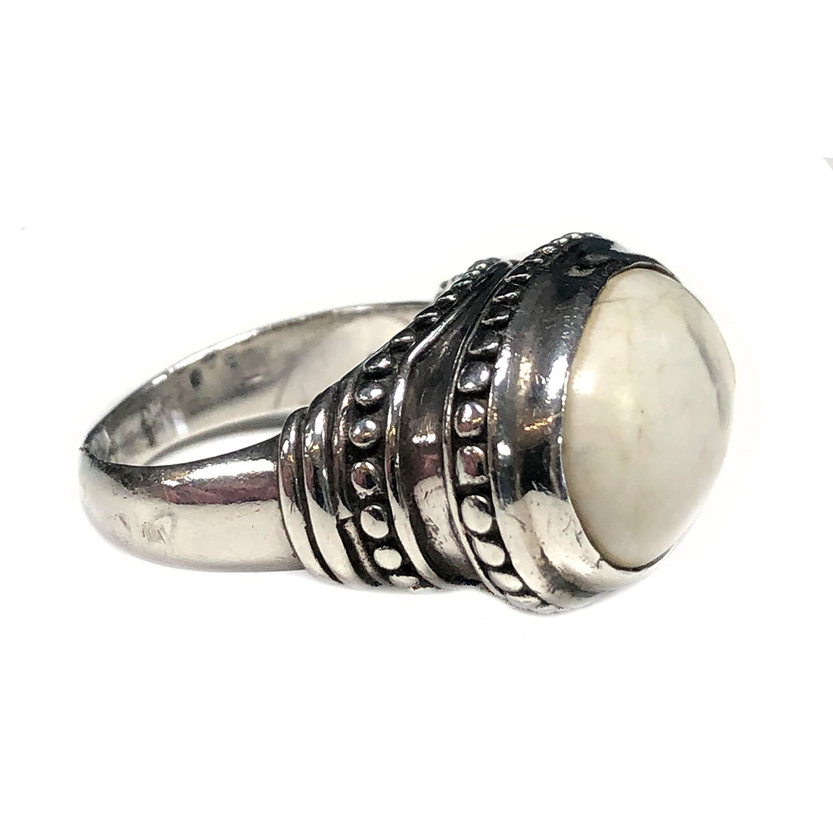 Vintage ExEx by Claudia Agudelo Silver &amp; Howlite Ring