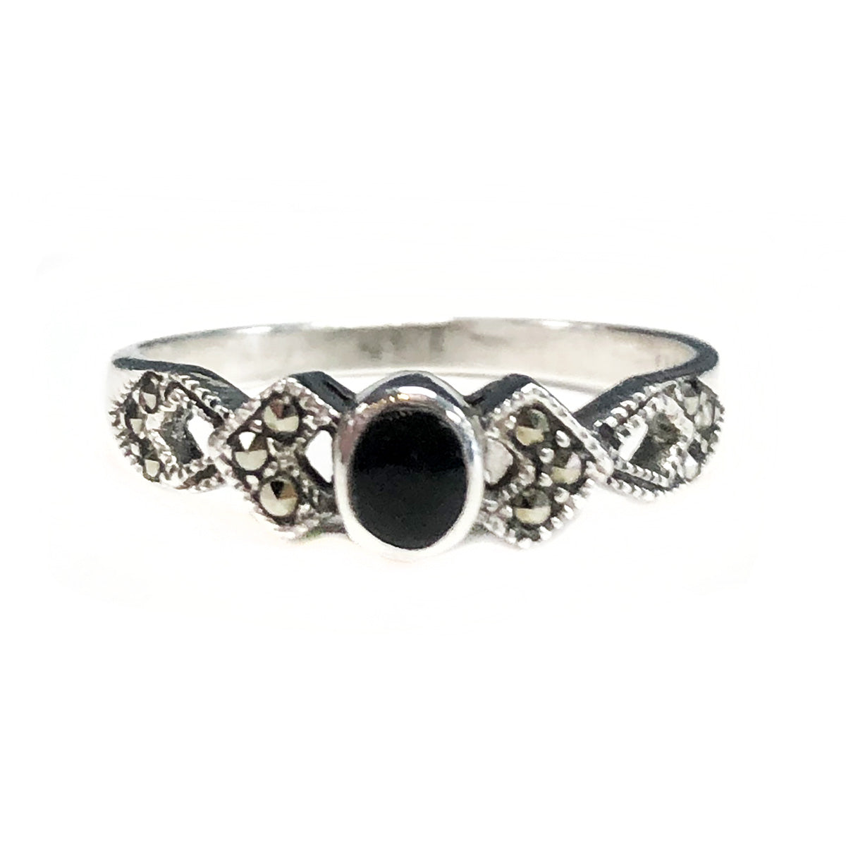 Charles Winston Silver &amp; Onyx Ring