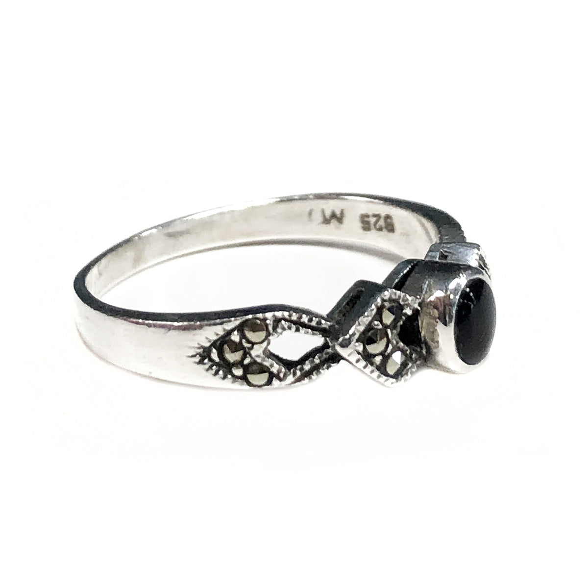 Charles Winston Silver &amp; Onyx Ring