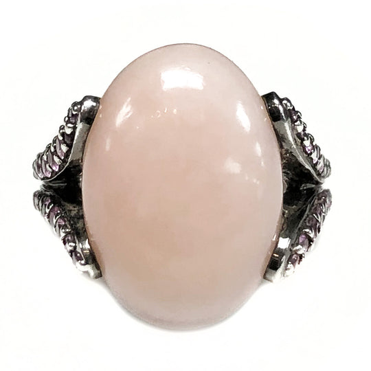 John Hardy Classic Chain Silver & Pink Opal Ring