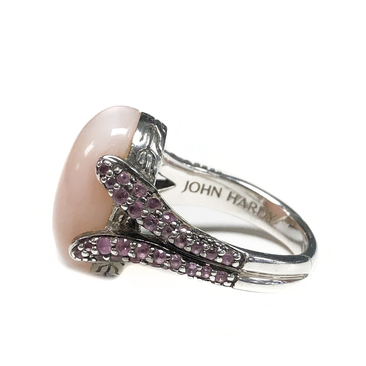 John Hardy Classic Chain Silver &amp; Pink Opal Ring