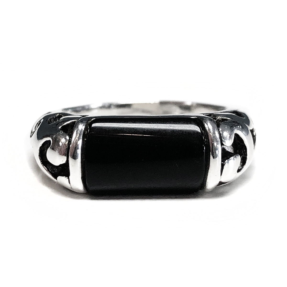 Silver &amp; Black Onyx Ring