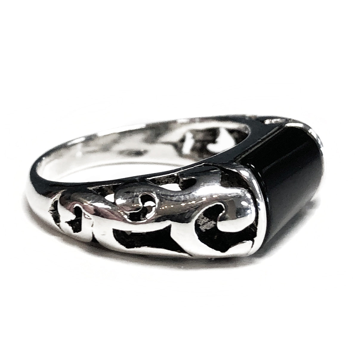 Silver &amp; Black Onyx Ring