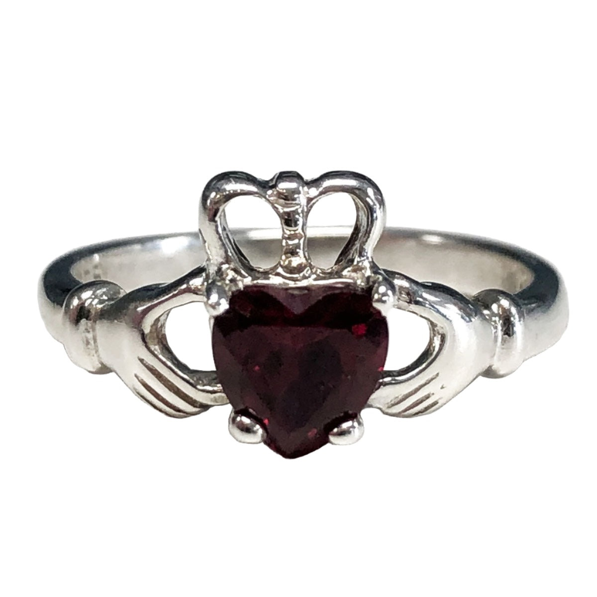 Silver &amp; Cubic Zirconia Claddagh Ring