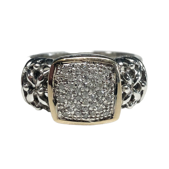 Silver Gold & Diamond Ring