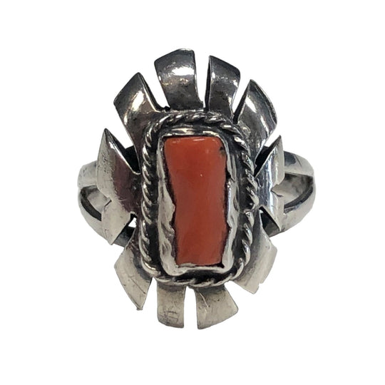 Native American Silver & Coral Ring