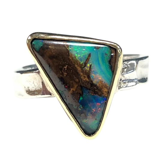 Silver & Gold Opal Ring
